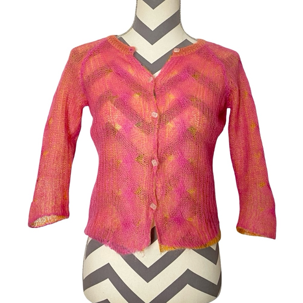 Free People Pink and Orange Cardigan